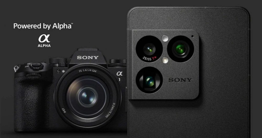 Sony Xperia поруч із камерою Sony Alpha