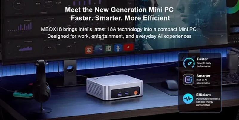 Ninkear MBOX18: міні-ПК на Intel 18A підтримує три монітори та 8K 10 Ninkear MBOX18, Ninkear MBOX18 mini PC, Ninkear MBOX18 Intel 18A, Intel Core 3 304, Intel 18A, міні-ПК, mini PC, міні-комп
